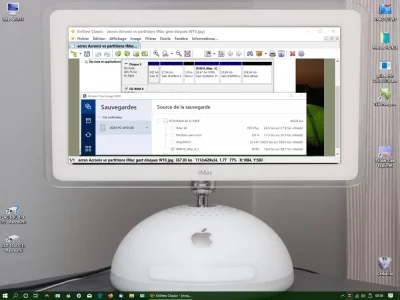 ecran bureau Tournesol & infos HDD partitions 129Mo vide.webp