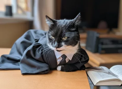 Firefly_Gemini Flash_transformer le chat de l'image de référence en avocat sans perruque 75...webp