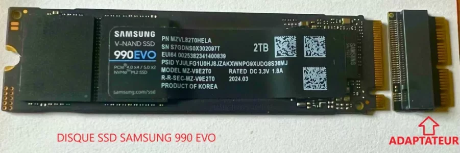 Disque SSD SAMSUNG 990 EVO + adaptateur.webp